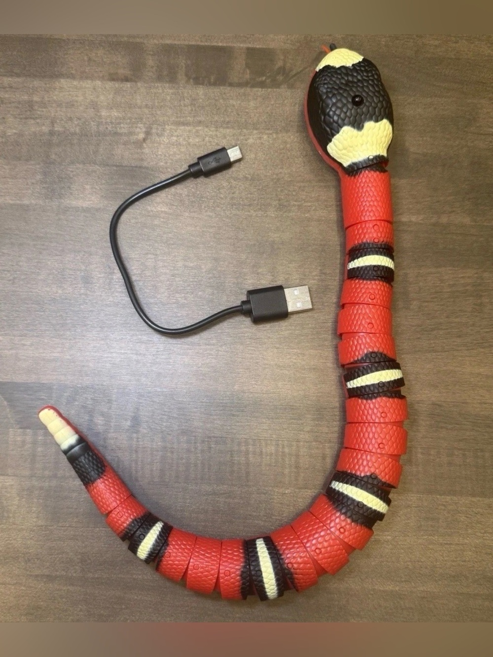 Smart Sensing Interactive Snake Cat Toy Automatic Obstacle Avoidance USB Charge